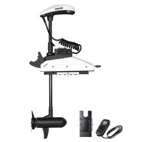 VEVOR Electric Trolling Motor, 55lbs Thrust with GPS, 10-Speed Bow Mounted Saltwater Outboard Boat Motor with Remote Control & LCD Battery Indicator
