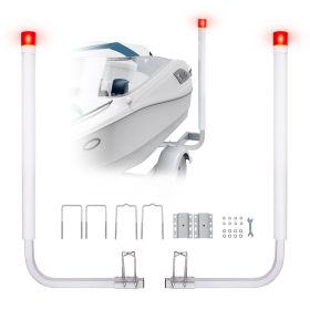 VEVOR Boat Trailer Guide, 40″ with LED Light Trailer Guide Poles, 2PCS High-Hardness Steel Trailer Guide-Ons, Trailer Guides with PVC Pipes