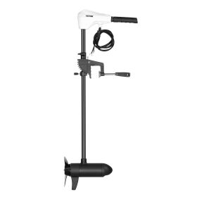 VEVOR Electric Trolling Motor, Transom Mounted Outboard Boat Motors 12V 55lbs Thrust, 8-Speed Electric Boat Engine w/ Battery Indicator, for Kayaks