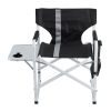 2-piece Padded Folding Outdoor Chair with Side Table and Storage Pockets,Lightweight Oversized Directors Chair for indoor, Outdoor Camping