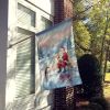 Santa Claus Ice Fishing on the Lake Christmas House Flag Large Porch Sleeve Pole Decorative Outside Yard Banner Artwork Wall Hanging, Polyester