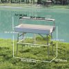 3.5ft Folding Ice Cooler Table with Drain, 2-Tier Outdoor Patio Party Cooler, Fishing Cleaning Table with Storage Shelf for Picnic BBQ Camping Wedding