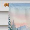 Santa Claus Ice Fishing on the Lake Christmas House Flag Large Porch Sleeve Pole Decorative Outside Yard Banner Artwork Wall Hanging, Polyester