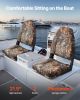 VEVOR Boat Seat, High Backrest, Folding Fishing Boat Seat with Thickened Sponge Cushion & PU Polyester Fabric, Aluminum Alloy Hinges