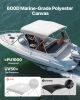 VEVOR 3 Bow Boat Bimini Tops, 600D Polyester Canopy with Aluminum Alloy Frame, Waterproof & Sun Shade Boat Awning Canopy with Storage Bag