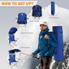 Oversized Camping Chair with Canopy Heavy Duty Folding Outdoor Chair with Armrest Cup Holder and Carry Bag Portable Camp Chair for Beach Fishing Picni