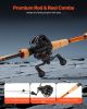 VEVOR Rod and Fishing Reel Combo, IM7 Carbon Fiber Baitcasting Rod and Reel Combo, Bass Fishing Pole with 7+1 BB System, 7.0:1 Gear Ratio, Cork Handle