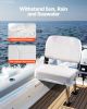 VEVOR Boat Seat, Low Backrest, Folding Fishing Boat Seat with Thickened Sponge Cushion & Waterproof PVC Leather, Aluminum Alloy Hinges